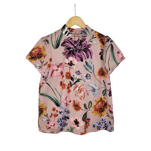 J.Crew Drapey Mockneck Top in Dutch Floral XS